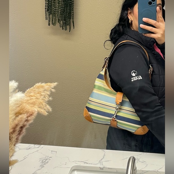 Striped Multicolor Coach purse - Picture 9 of 9
